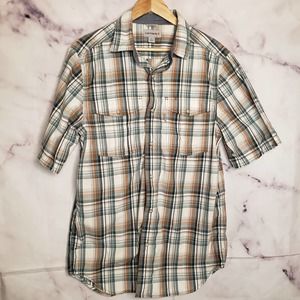 CARHARTT Plaid Button Down Relaxed Fit Men's Short Sleeve Shirt M